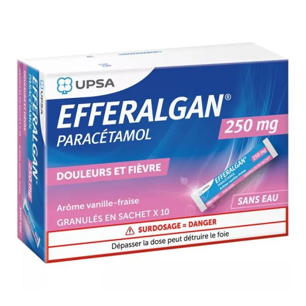Efferalgan Paracétamol 250 mg Enfant Granulés Fraise 10 sachets