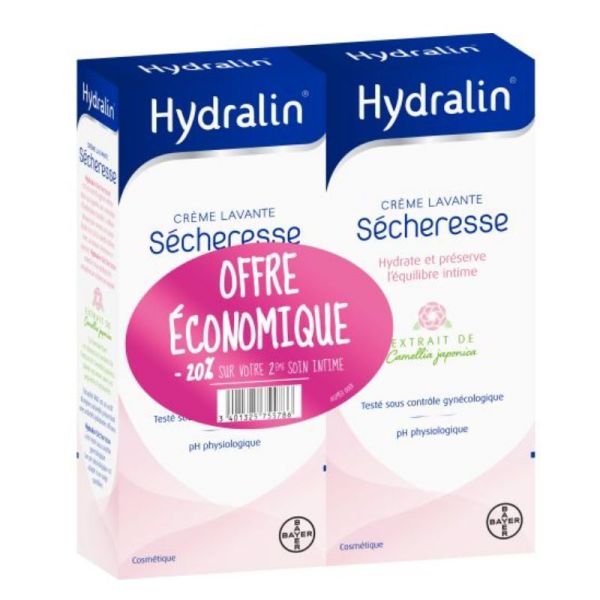 Hydralin crème lavante sécheresse 2x200ml