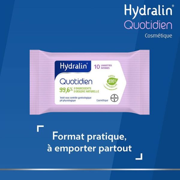 Hydralin Lingettes intimes quotidien 10 lingettes