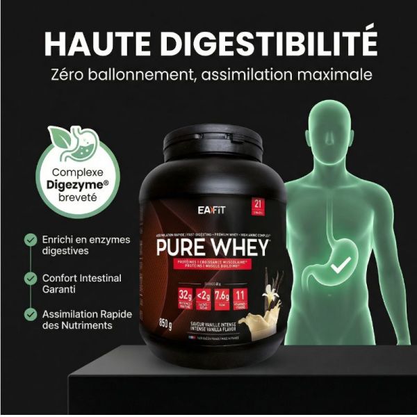 Eafit Pure Whey croissance musculaire Vanille 750g