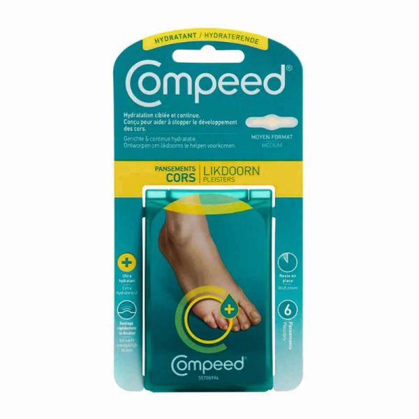 Compeed Cors pansement hydratant moyen format 6 pansements