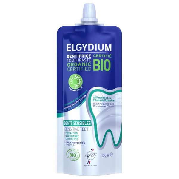 Elgydium dentifrice dents sensibles bio Éco-Packaging 100 ml