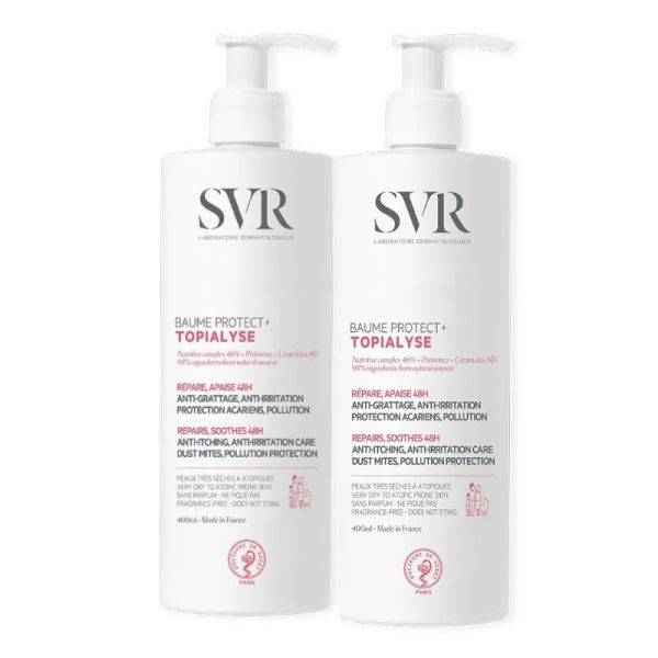 SVR Topialyse baume Protect+ visage et corps peau très sèche 2x400ml