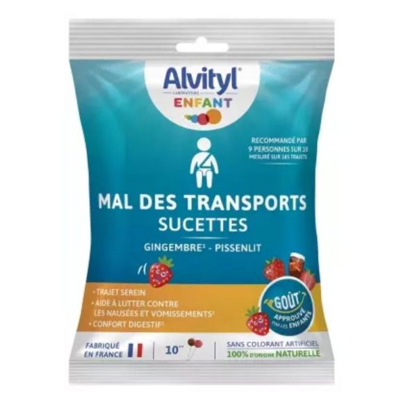 Alvityl Mal des Transports 10 Sucettes