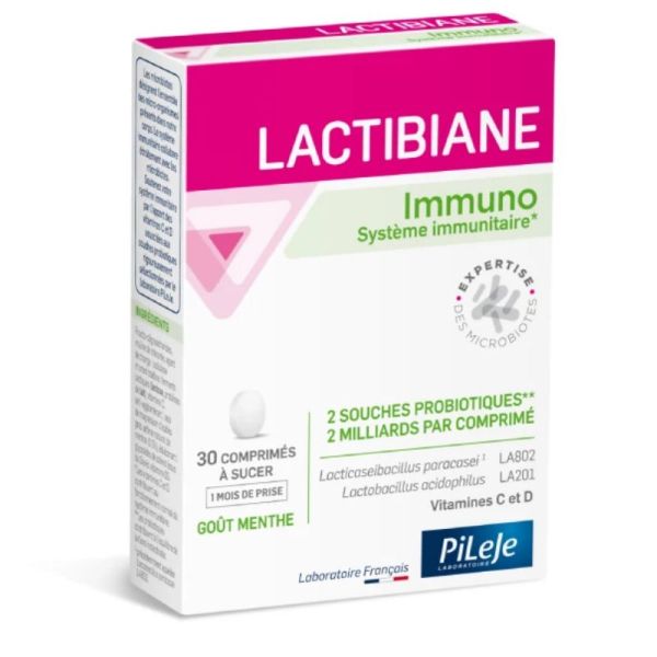 Pileje Lactibiane immuno 30 Comprimés à sucer Goût Menthe