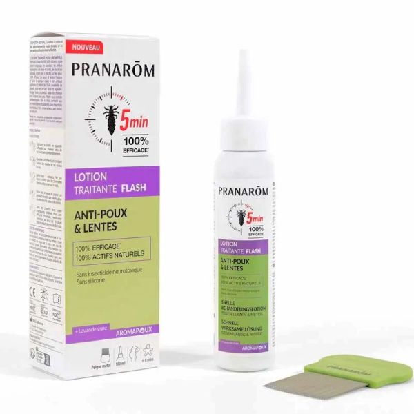 Pranarom pranapoux lotion traitante flash anti-poux & lentes 100ml