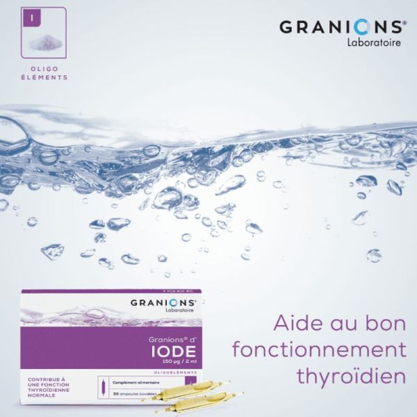Granions Iode Oligoélément 30 ampoules buvables
