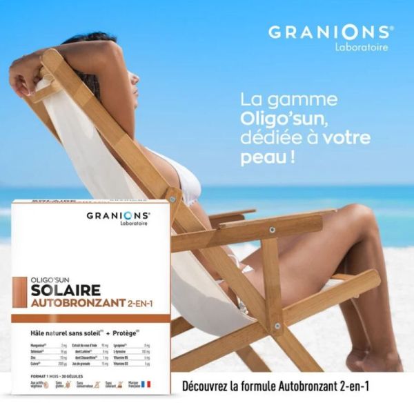 Granions Oligo'Sun préparateur solaire 3 en 1 60 gélules