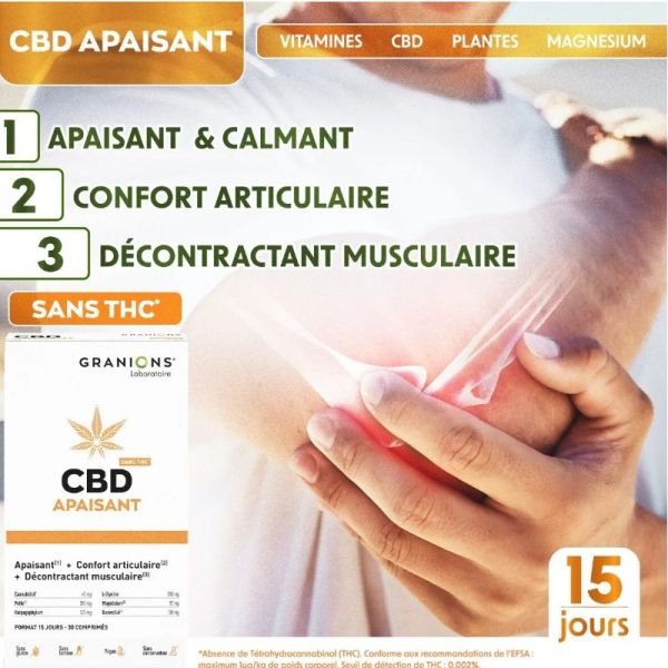 Granions CBD articulations et muscles 30 comprimés