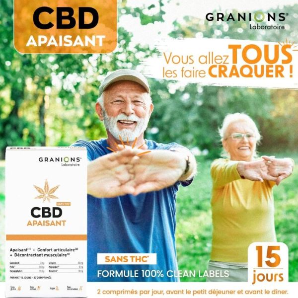 Granions CBD articulations et muscles 30 comprimés