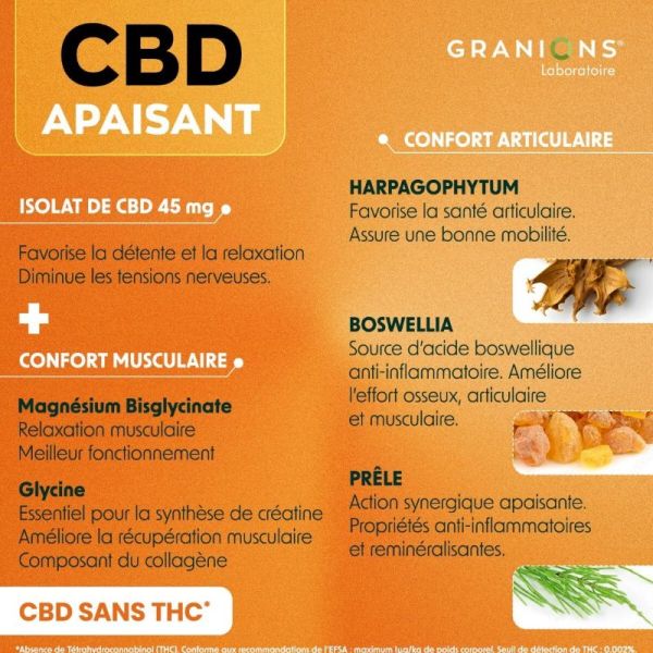 Granions CBD articulations et muscles 30 comprimés