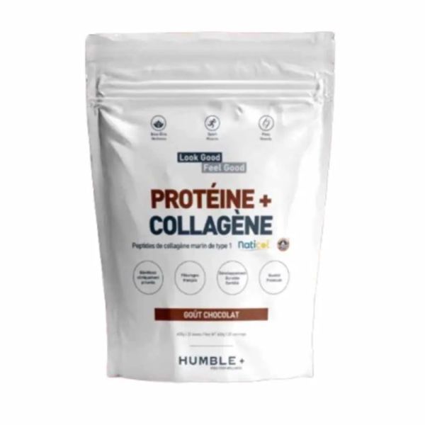 Humble+ Protéine Collagène Marin goût chocolat (72% protéine) 600g