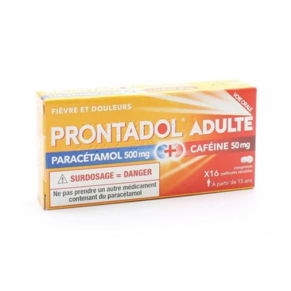 Prontadol adulte Paracétamol 500 mg/ caféine 50 mg 16 comprimés
