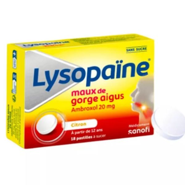 Lysopaïne pastilles Ambroxol menthe sans sucre 20 mg x 8