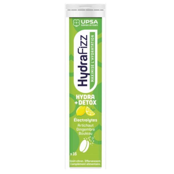 UPSA HydraFizz Hydra + detox comprimés effervescents goût citron