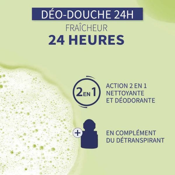 Etiaxil soin douche déo-douche 24h fraîcheur citron jaune et Litsée peaux sensibles 200ml