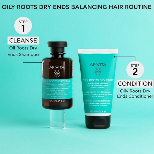 Apivita Shampoing Shine racines grasses et pointes sèches 250ml