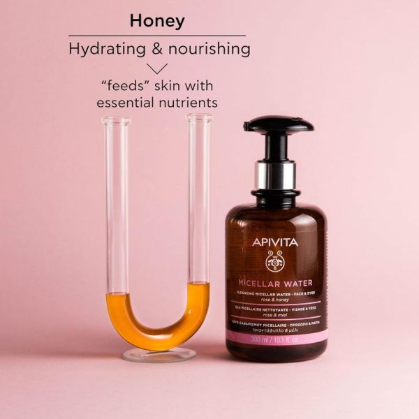 Apivita Eau micellaire apaisante et démaquillante visage et yeux 300ml