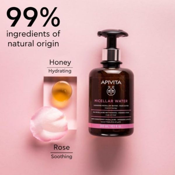 Apivita Eau micellaire apaisante et démaquillante visage et yeux 300ml
