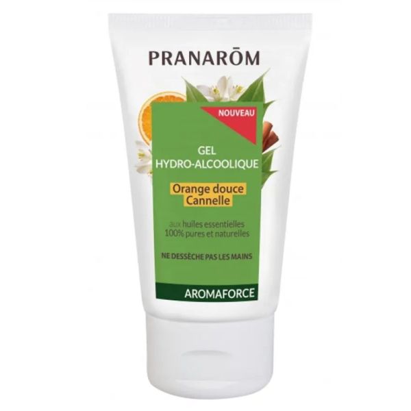 Pranarom Aromaforce gel hydro-alcoolique orange douche cannelle 50ml