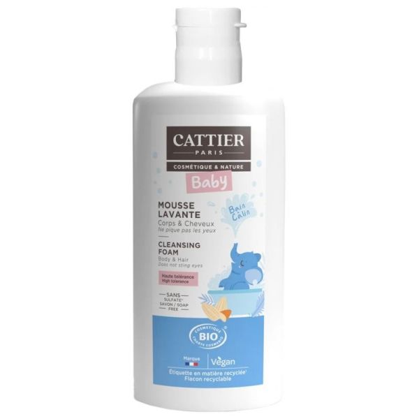 Cattier Baby mousse nettoyante corps et cheveux  bio 150 ml