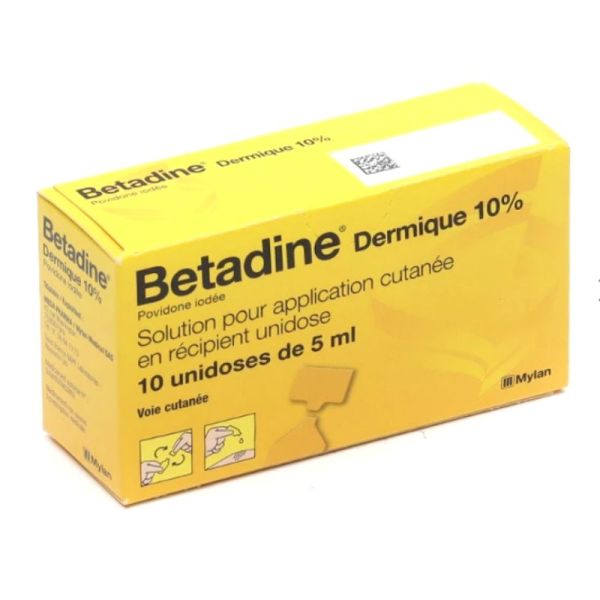 Bétadine Dermique 10 % solution 10 unidoses de 5ml