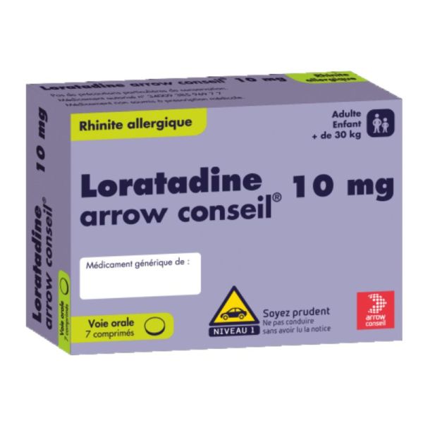 Loratadine 10mg  7 comprimés
