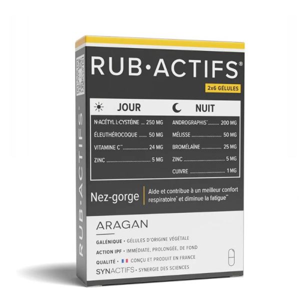 Aragan Synactifs RubActifs jour/nuit nez-gorge 2x6 gélules