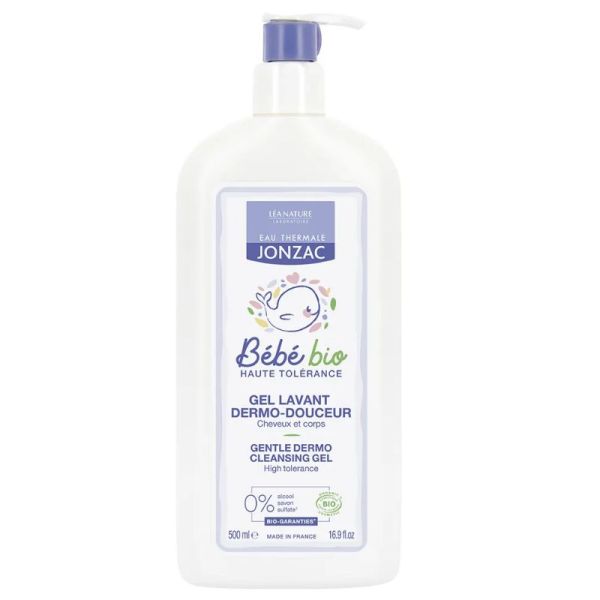 Eau thermale Jonzac gel lavant dermo douceur bio bebe cheveux et corps 500ml