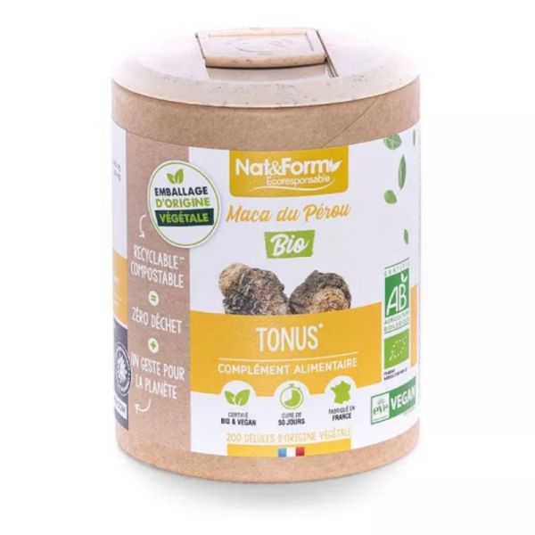Nat&Form Écoresponsable Maca du Pérou  Bio 90 gélules