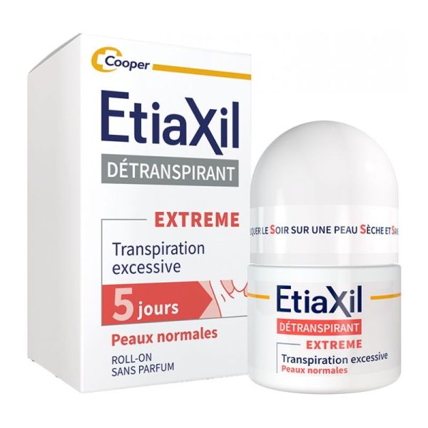 Etiaxil détranspirant extrême aisselles peaux normales roll-on lot de 2 x 15 ml