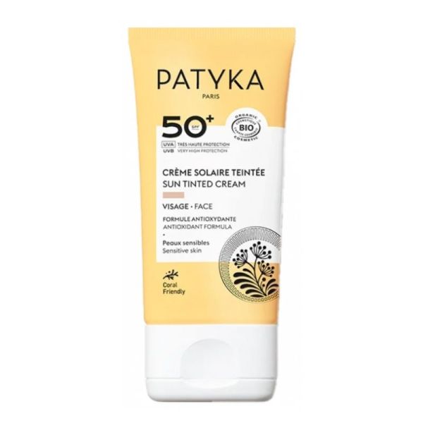 Patyka crème solaire teintée visage SPF50+ bio 40 ml