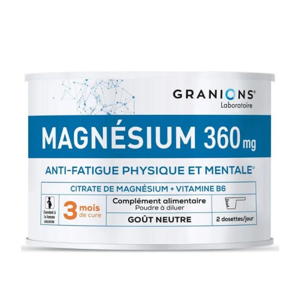 Granions Magnésium 360mg fatigue physique et mentale 210g