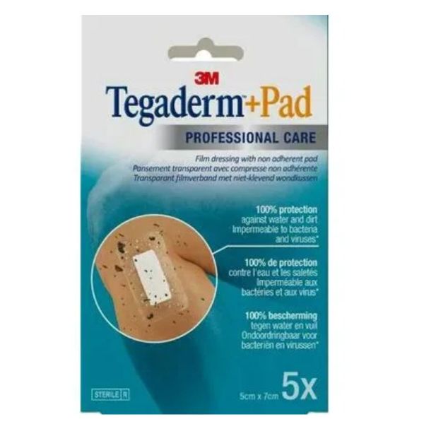 Tegaderm + Pad Pansement Transparent Stérile 5 X 7 cm 5 unités