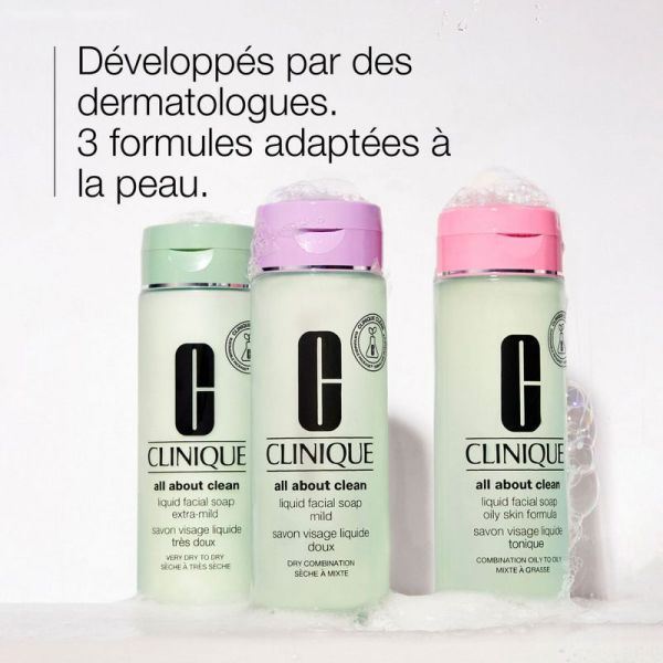 Clinique All About Clean™ savon visage liquide tonique peau mixte à grasse 200ml