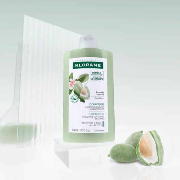 Klorane shampoing Amande douceur gainant tous cheveux 200ml