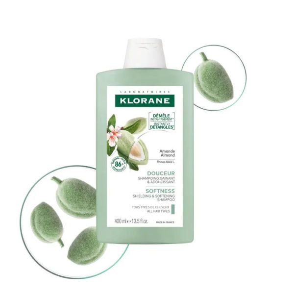 Klorane shampoing Amande douceur gainant tous cheveux 200ml
