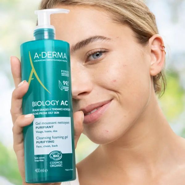 A-Derma Biology AC gel moussant nettoyant purifiant bio 200ml