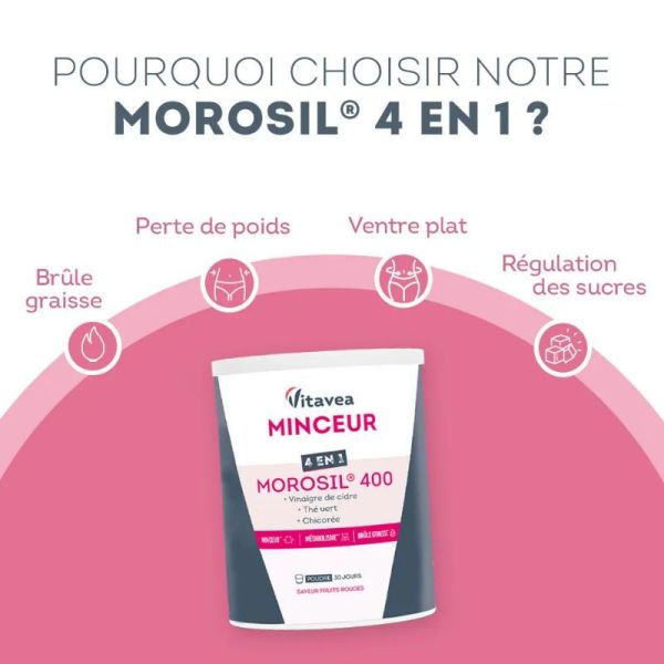 Vitavea Santé Morosil 400 minceur 4 en 1 saveur fruits rouges 240g