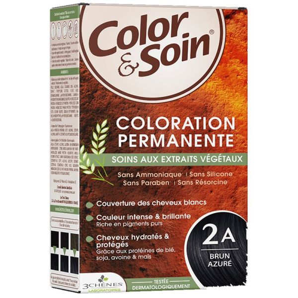 3Chênes Color & Soin Coloration Permanente 2A brun azuré