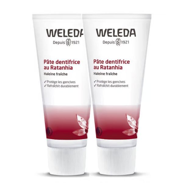 Weleda pâte dentifrice au ratanhia 2x75ml