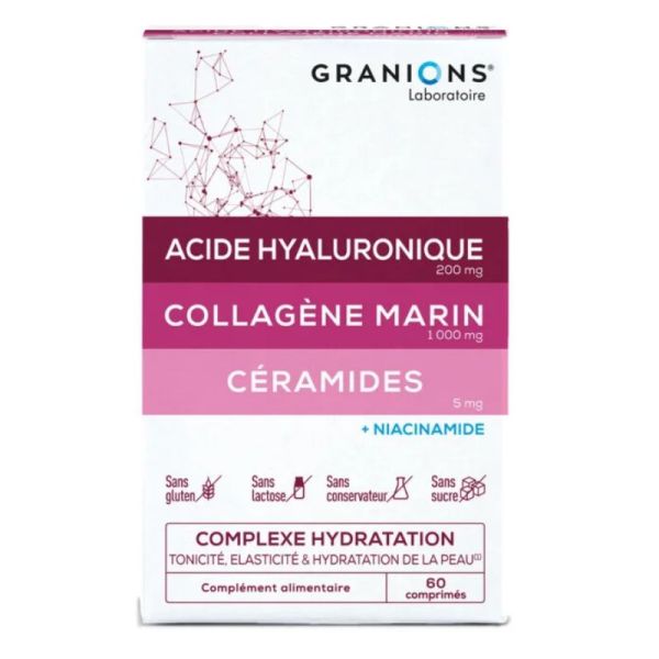Granions Complexe Hydratation Tonicité Élasticité & Hydratation de la Peau 60 Comprimés