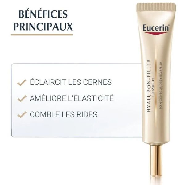 Eucerin Hyaluron Filler et Elasticity contour des yeux SPF20 peau mature 15ml