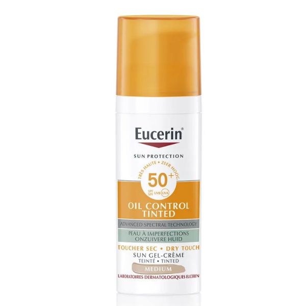 Eucerin Sun Protection Oil control tinted gel crème spf50+ medium 50ml
