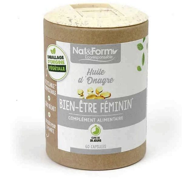 Nat&Form Ecoresponsable Huile d'onagre Bien-être féminin 60 Capsules