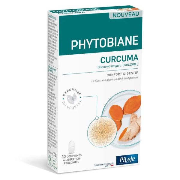 Pileje Phytobiane Curcuma Confort digestif 30 comprimés