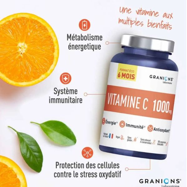 Granions Vitamine C 1000 mg format éco 6 mois 180 comprimés
