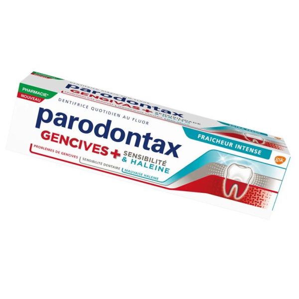 Parodontax dentifrice gencives + sensibilité et haleine fraîcheur intense 75ml