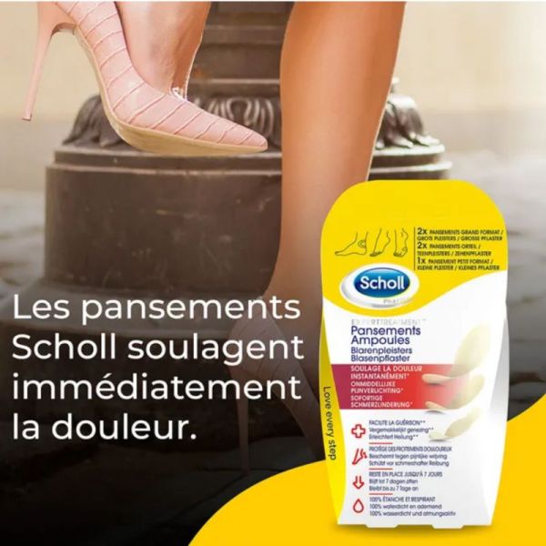 Scholl pansements ampoules talon et orteil différents formats 5 pansements