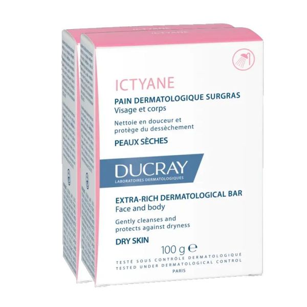 Ducray Ictyane pain dermatologique 2x100g